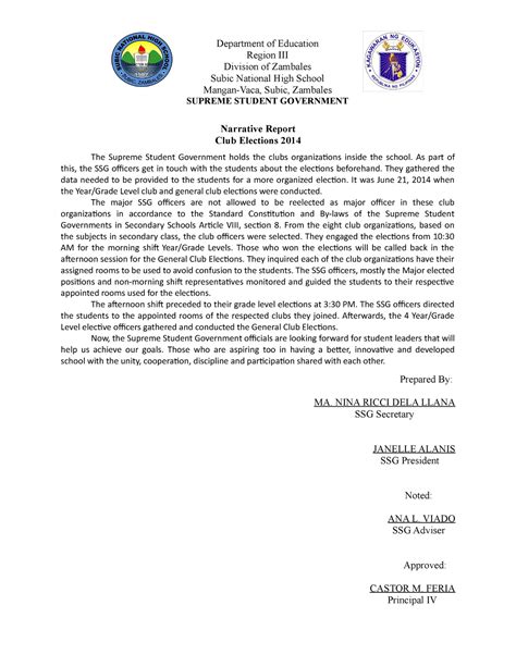 ssg election narrative report|Narrative Report SSG Elections SY 2022.